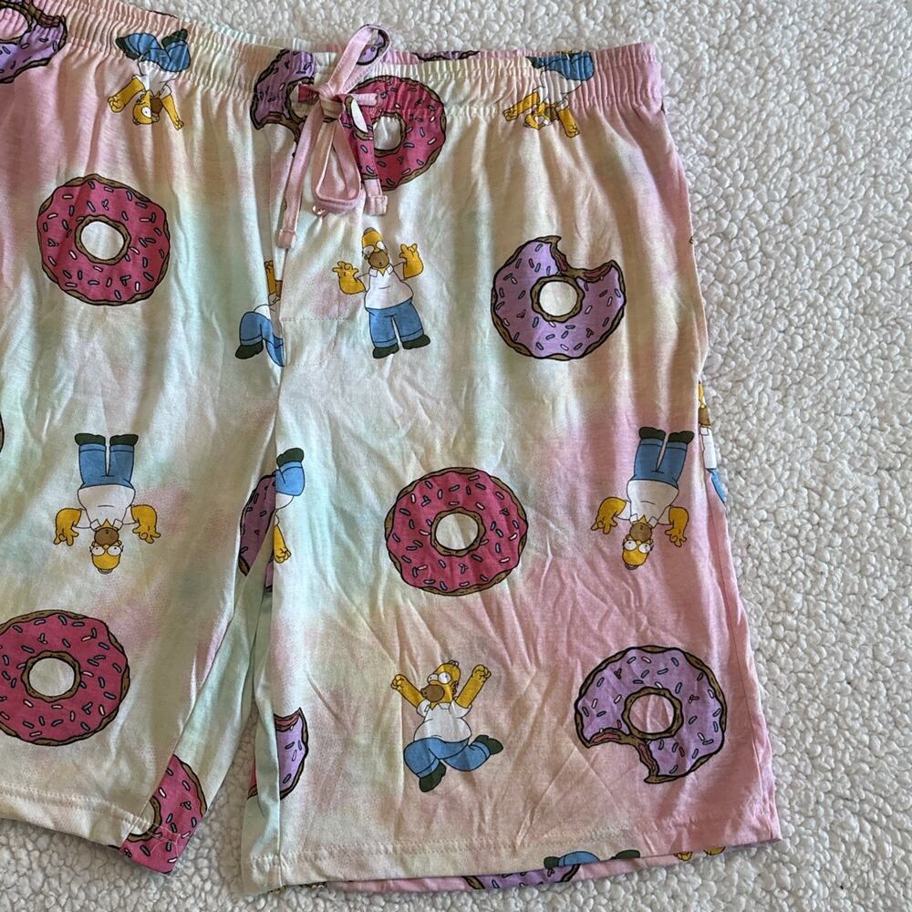 Men's The Simpsons Pajama PJ Bottoms Size XL Knit Boxer Shorts Homer Doughnuts